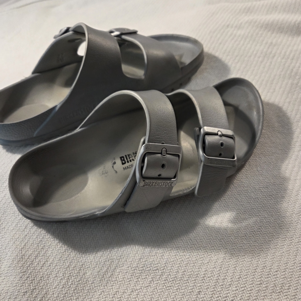 Birkenstock Gray Slide Sandals‎